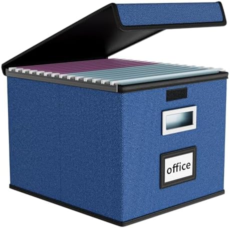 File Organizer Box with Lids, Collapsible File Folder Organizer
