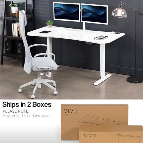 VIVO White 60 x 24 in Standing Desk, DESK-KIT-E2W1W