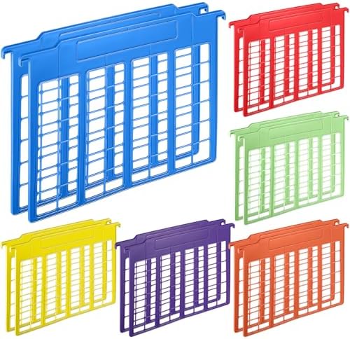 Watersay 12 Pack File Cabinet Dividers 11 x 6 in, Rainbow Color