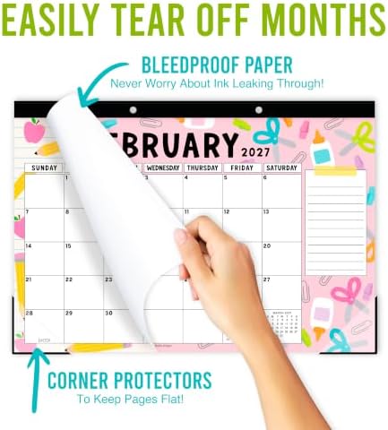 Large Desk Calendar 2027 - Desktop Calendar 2027-2028