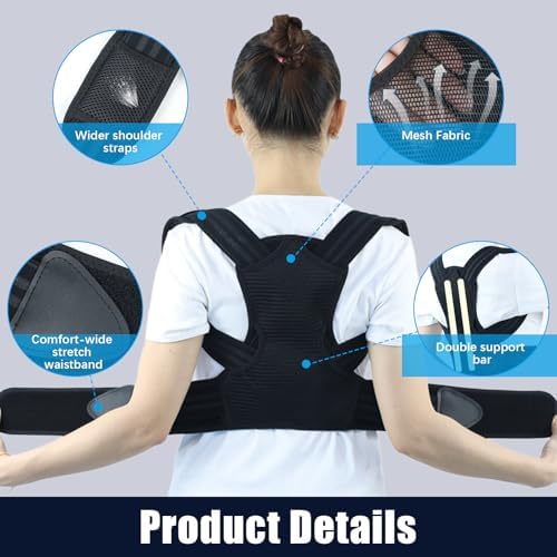 Posture Corrector for Kids Teenagers Adjustable Upper Back Straightener, S