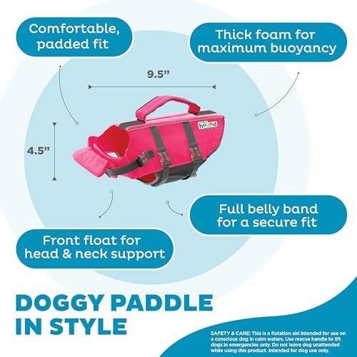 Outward Hound Granby Splash Dog Life Jacket, Life Vest, Pink, X-Small