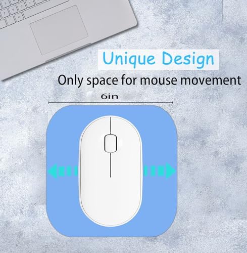 Mini Mouse Pad, 6x6 Inches, Waterproof Non-Slip Rubber Base, for Laptop, Keyboard Tray, Wireless Mouse, Home, Office, Travel (Blue)