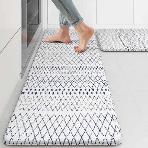 KIMODE Kitchen Mats 2PCS Cushioned Anti Fatigue Boho Kitchen Rugs and Mats