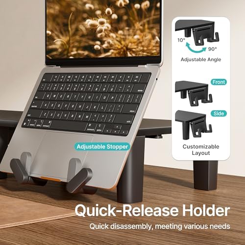 PEGZONE Ergonomic Monitor Stand Riser with Storage Drawer