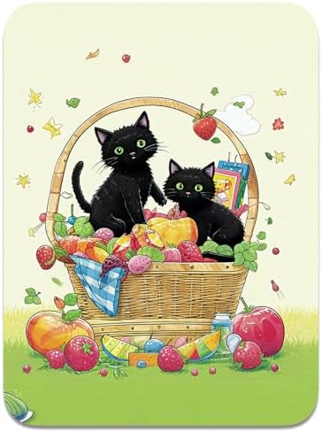 Small Mouse Pad, Mini Mouse Pad 6 x 8 Inch, Thick Rubber Waterproof Mouse Mat, Cute Mousepad for Women Men Wireless Mouse Laptops Home Office, Fruit Cat