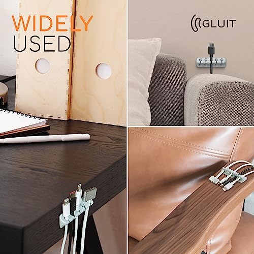 Cord Organizer for Desk, Nightstand Cable Holder, 5 Pack, Multislot, Grey
