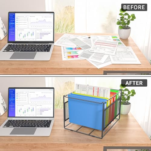 Letter/Legal Size Hanging File Folder Frame,Hanging Files Holder Rack for Desk Organizer,Hanging Folders Rails for Filing Cabinet Drawers Above 10" in Height,15.2" Lx12.4 Wx10 H