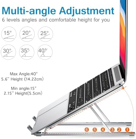 ivoler Laptop Stand, Laptop Holder Riser Computer Tablet Stand,Silver