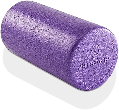 Philosophy Gym 12" High-Density Foam Roller for Exercise, Massage, Muscle Recovery - Round, Purple