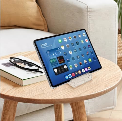 Transparent Acrylic Tablet Stand, Portable Phone Holder for Desk Use