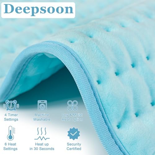 Heating Pad,Electric Heating Pads,Heating Pad for Back,LightBlue,33x17 Inch