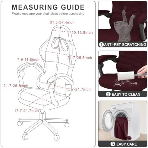 Gaming Chair Cover Game Chair Cover for Reclining Rotating Chair, Red