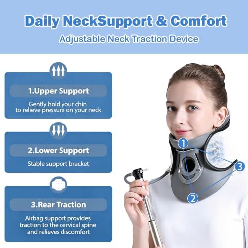 FSA or HSA Neck Stretcher Cervical Traction Device - Adjustable Neck Traction Device for Spine Decompression and Pain Relief, Neck Braces for Neck Pain and Support
