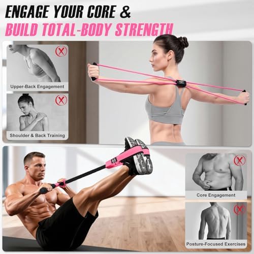 Pedal Resistance Band with Handle, Upgraded Durable Thickened Latex Tubes and Soft Foam Fabric Foot Pedal, Sit Up Exercise Equipment for Abdomen, Waist, Arm, Core/ABS, Leg, Physical Therapy
