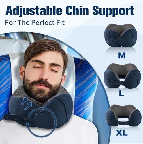 Cirorld Neck Pillow for Traveling, Travel Pillows for Airplanes Navy Blue