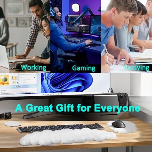 Cloud Wrist Rest Mouse Pad & Keyboard Wrist Support Set for Home & Office