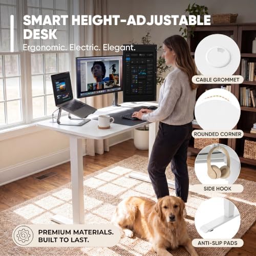 Furmax 48 Inches Electric Height Adjustable Standing Desk Home Office Desk
