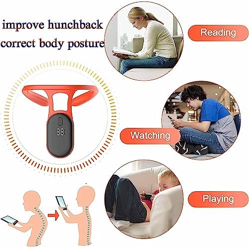 Smart Back Support, Healthy intelligent back support, back support, 1 week quick intelligent posture corrector reminder device, Suitable for female and male children (Orange red 1pcs) ( Color : Black
