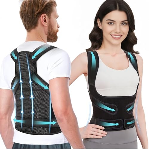 Posture Corrector for Women and Men, Adjustable Full Back Brace