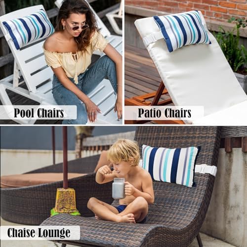 Chaise Lounge Head Pillow Oudoor Patio Pillow with Elastic Strap
