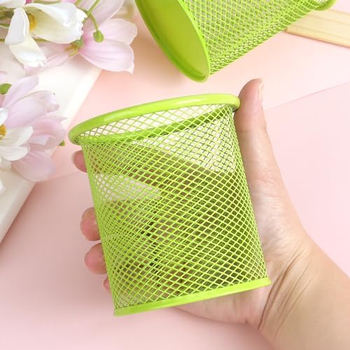 Tamaki Pen Holder Cup for Desk, Wire Mesh Pencil Cup Holder, Green