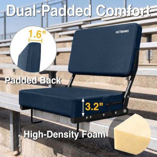 HUTMANG Swivel Backrest Stadium Seats,bleacher Chairs with Back and Cushion