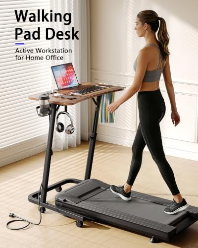 Adjustable Height Standing Desk for Walking Pad, Treadmill Desk with Wheels