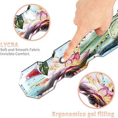 Cactus Succulent Keyboard Wrist Support Pad Mouse Pad with Wrist Rest Matching Coasters, Ergonomic Gaming Mousepad Wrist Cushion Gel Memory Foam Easy Typing Pain Relief for Home Office