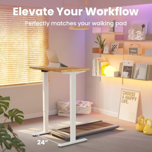 HUANUO 32x19 Inch Small Electric Standing Desk, Adjustable Height