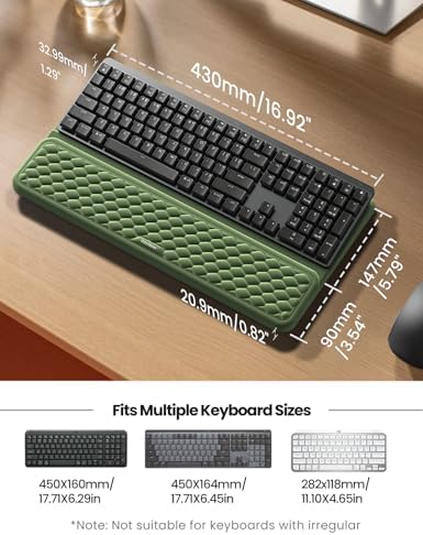 Vaydeer Wrist Rest with Keyboard Stand, Computer Wrist Support Pad, Ergonomic Keyboard Riser Holder Lifter Tray with Wrist Pad, Memory Foam Desk Cushion, Palm Hand Typing for Office Home School-Pink