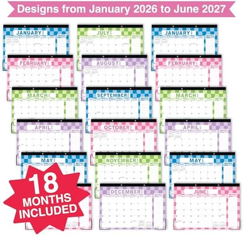 Large Desk Calendar 2026 - Desktop Calendar 2026-2027