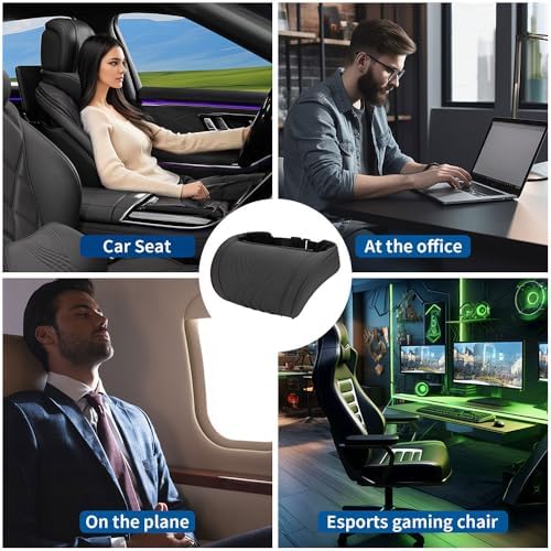 Headrest Car Neck Pillow for Driving Memory Foam Black, 1 Pack