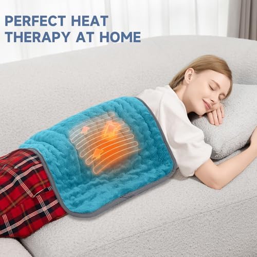 Electric Heating Pad for Seniors, 20"x24" Heat Wrap with 6 Temps, Moist Heat Option, Auto Shut-Off & Washable Cover, Great Gift for Mom, Dad, Grandma, Grandpa