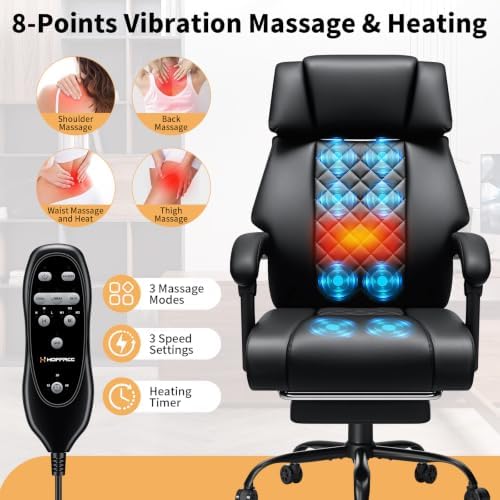 HOFFREE 8-Point Vibration Massage Office Chair with Heat for Home Office