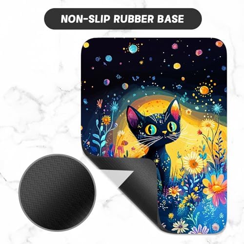 Small Mouse Pad, Mini Mouse Pad 6 x 8 Inch, Thick Rubber Waterproof Mouse Mat, Cute Mousepad for Women Men Wireless Mouse Laptops Home Office, Calico Cat
