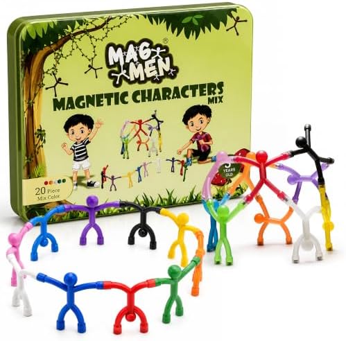 MAGMEN Magnetic Fidget Figures | Travel Toys for Kids (20-Piece Mix)