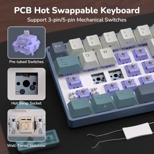 RK ROYAL KLUDGE RK68 65% RGB Wireless Mechanical Keyboard for Gaming, Work
