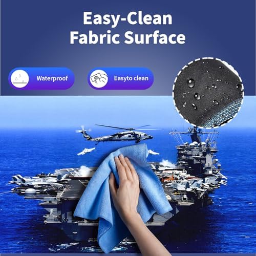 Aircraft Carrier Large Blue Mouse Pad, US Navy Patriotic Military Desk Mat
