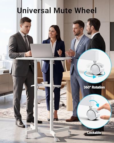 BONTEC Lecterns & Podiums Portable Mobile Standing Laptop Desk, Sit Stand