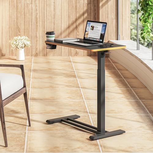 SANODESK 28''Mobile Standing Desk with Hidden Wheels,Pneumatic Laptop Desk