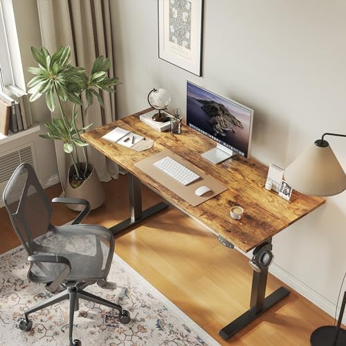 Agilestic 40*24 Inch Height Adjustable Electric Standing Desk, Rustic Brown