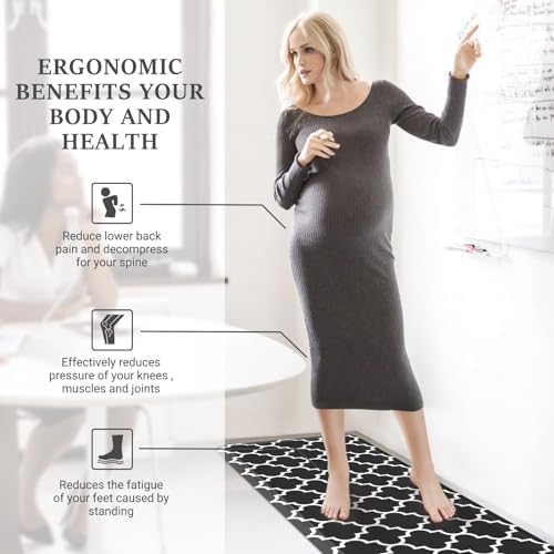 WISELIFE Anti Fatigue Mats for Kitchen Floor, 22" x 36", 4/5 Inch, Black