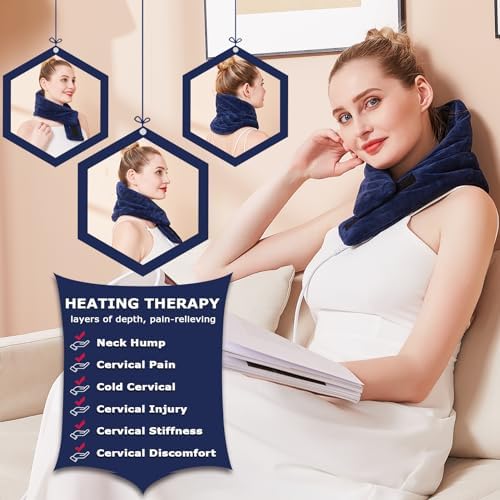 CAMECO Electric Neck Heating Pad for Pain Relief, 86℉-158℉ & 30S Heating Heated Neck Wrap Warmer for Soreness Stiffness, Super Soft Heated Scarf, Neck Heat Pad, Auto Shut-Off Timer, Gifts for Women