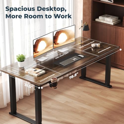 79x31'' 4 Leg Large Dual Motor Standing Desk for Home Office