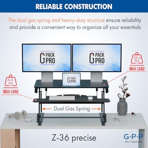 36 Inch Standing Desk Converter, Adjustable Height