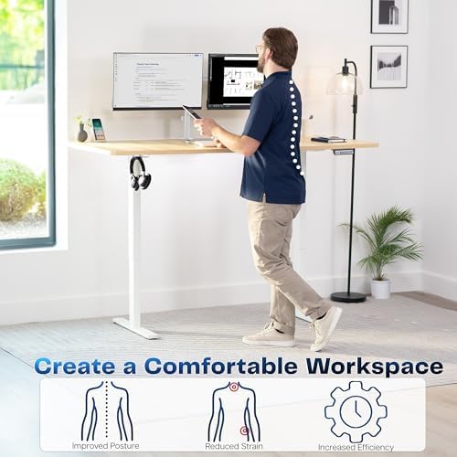 VIVO Light Wood 71 x 36 in Standing Desk, DESK-KIT-1W7C-36