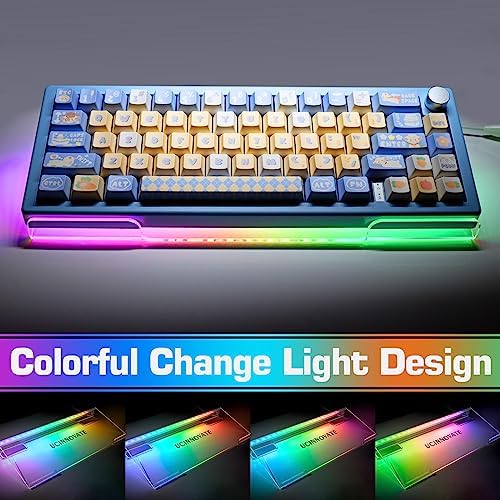 UCINNOVATE Dreamcolor Acrylic LED Backlit Keyboard Stand Tray, 60% Gaming USB Interface Tilted for Easy Ergonomic Typing and Working, Office Desk, Home