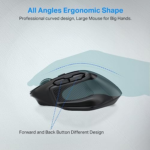 E-YOOSO Large Bluetooth Wireless Mouse for Big Hands, 6 Buttons, 4800 DPI