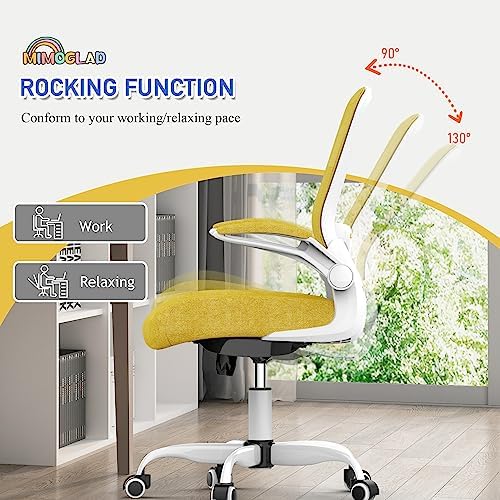 Mimoglad Ergonomic High Back Mesh Office Chair, Adjustable Lumbar Support, Thickened Seat Cushion (Modern, Jasmine)